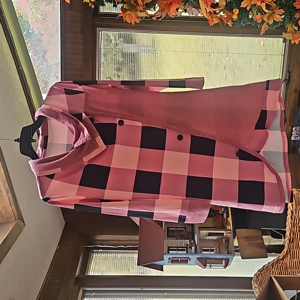 👚REBORN PINK CHECK TUNIC👚